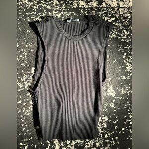 Zara Backless Black Ribbed Sleeveless Tank Top Size Medium